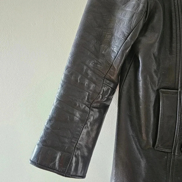 Rudsak Vintage Women's Double Breasted Moto Leather Biker Jacket Black Small. - Picture 10 of 16